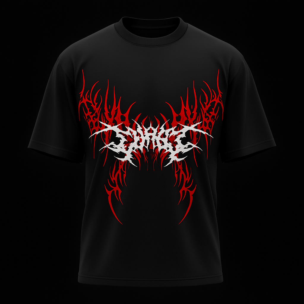 black solid tattoo tee